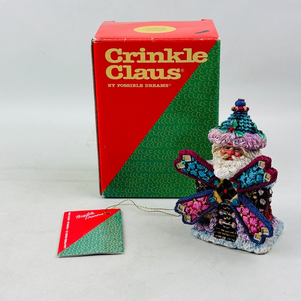 Crinkle Claus Santa Windmill Figurine Possible Dreams 659021 Vintage 1996 Boxed